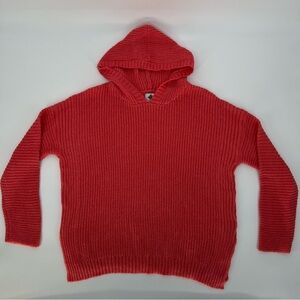 Sew In Love Sweater Womens Medium Coral Pink Long Sleeve Hoodie Oversized Soft